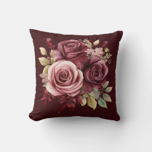 Burgundy Rote Rosen Classic Kissen