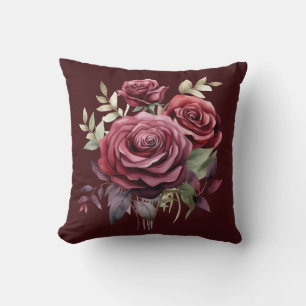 Burgundy Rote Rosen Classic Kissen