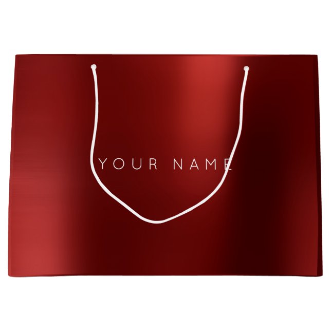 Burgundy Ruby White Plum Minimal Gefallen Geschenk Große Geschenktüte (Vorderseite)