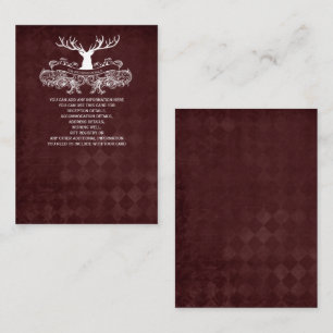 Burgundy Rustic Antler Deer Woodland Wedding Begleitkarte