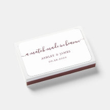Burgundy Script Match Made in Heaven Wedding