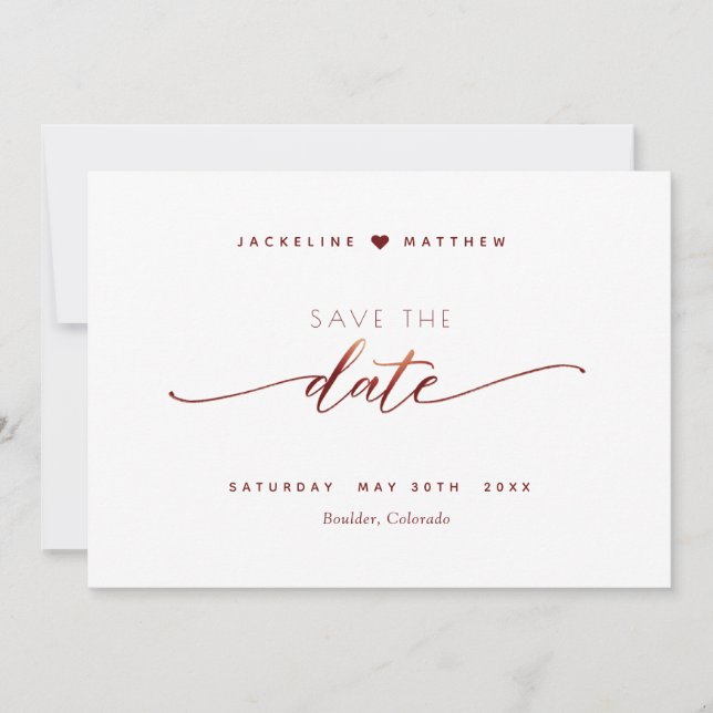 Burgundy Script Simple Briefmarke Wedding Save the Save The Date (Vorderseite)