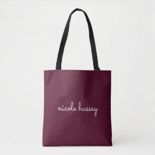 Burgundy Script   Stilvolle Monogram modern