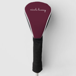 Burgundy Script | Stilvolle Monogram modern Golf Headcover
