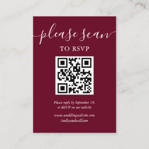 Burgundy Script UAWG QR Code Begleitkarte