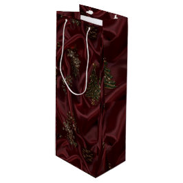 Burgundy Silk-Look Diamond Geschenktüte Für Weinflaschen