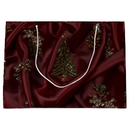 Burgundy Silk-Look Diamond Große Geschenktüte