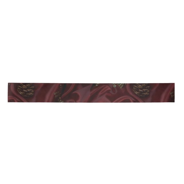 Burgundy Silk-Look Diamond  Satinband (Vorderseite)