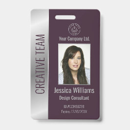 Burgundy Silver ID für personalisierte Unternehmen Ausweis