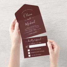 Burgundy Simple Wedding Modern Typografy Romantic