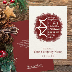 Burgundy Snowflake Business Holiday Card Einladung