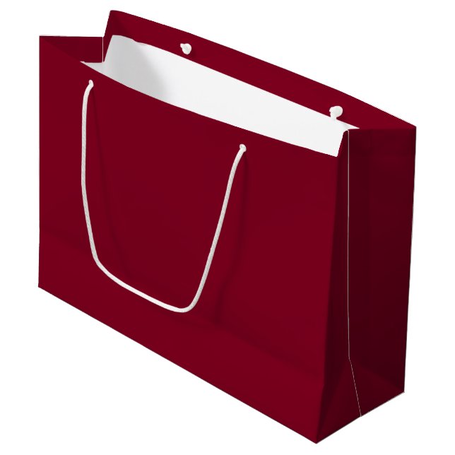 Burgundy Solid Color Große Geschenktüte (Vorderseite Schrägansicht)