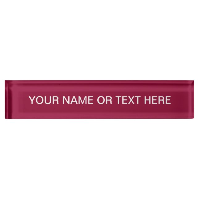 Burgundy Solid Color Namensplakette (Vorderseite)