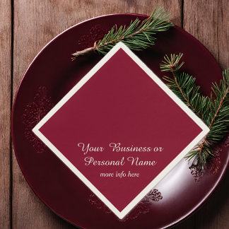 Burgundy solide Farbe - personalisiert Serviette
