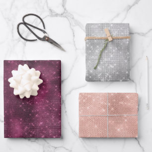 Burgundy Sparkle Geschenkpapier Set