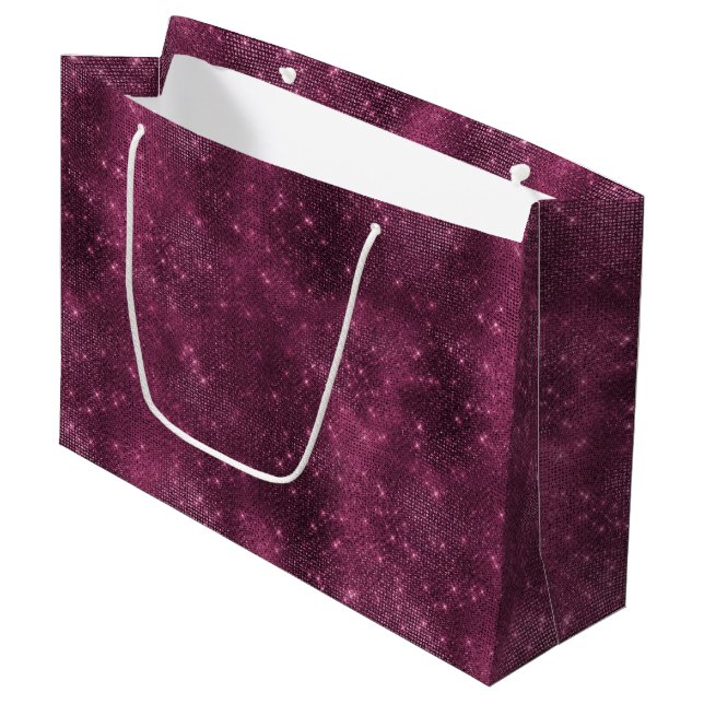 Burgundy Sparkle Große Geschenktüte (Vorderseite Schrägansicht)