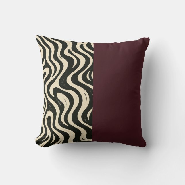 Burgundy Split Throw Pillow Kissen (Vorderseite)
