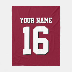 Burgundy Sporty Team Jersey Fleecedecke