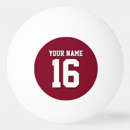 Burgundy Sporty Team Jersey Tischtennisball