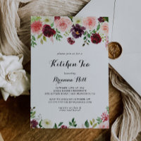 Burgundy Spring Floral Kitchen Tee Brautparty