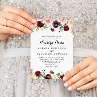 Burgundy Spring Floral Nuestra Boda Wedding