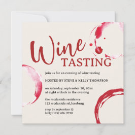 Burgundy Stain Wine Tasting Invitation Einladung