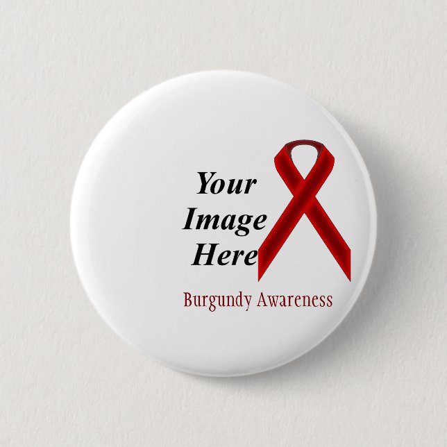Burgundy Standard Ribbon von Kenneth Yoncich Button (Vorderseite)