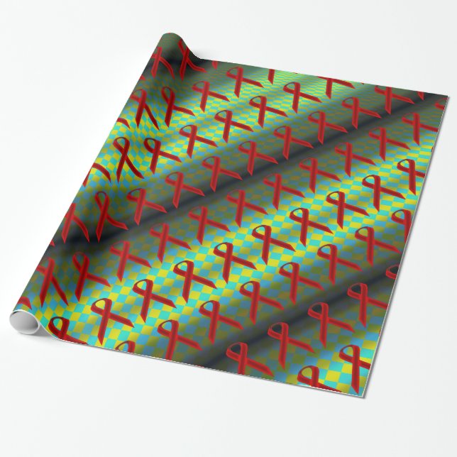 Burgundy Stnd Ribbon Pattern von Kenneth Yoncich Geschenkpapier (Ungerollt)