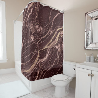 Burgundy Stone Marble Clean Luxury Look Duschvorhang