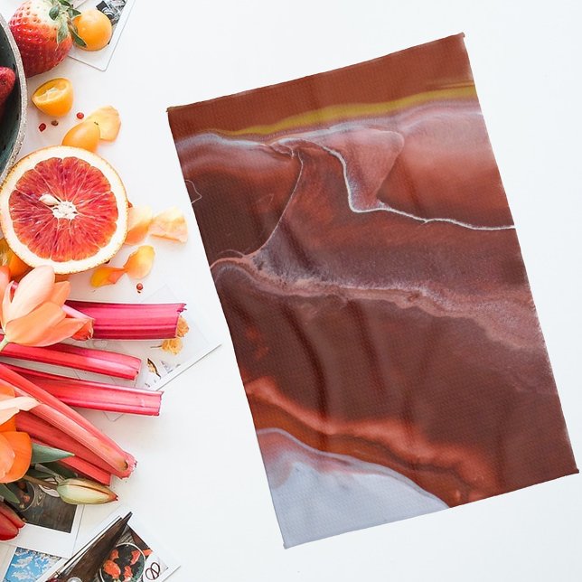 Burgundy Stone Marble Red Abstrakt Fluid Kitchen Geschirrtuch (Von Creator hochgeladen)