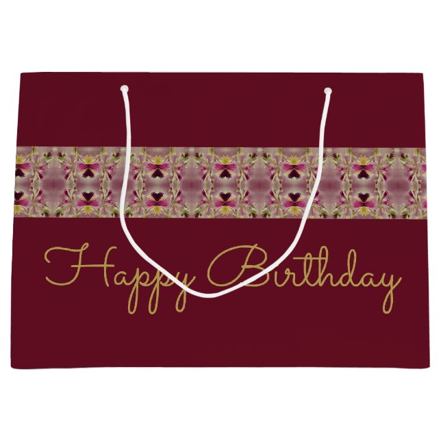 Burgundy Stylish Große Geschenktüte (Vorderseite)