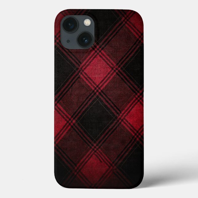 Burgundy Tartan Case-Mate iPhone Hülle (Rückseite)