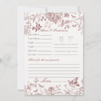 Burgundy Toile De Jouy Floral Advice zum Baby Card