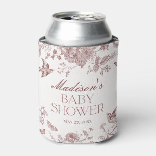 Burgundy Toile De Jouy Vintag Floral Baby Dusche Dosenkühler