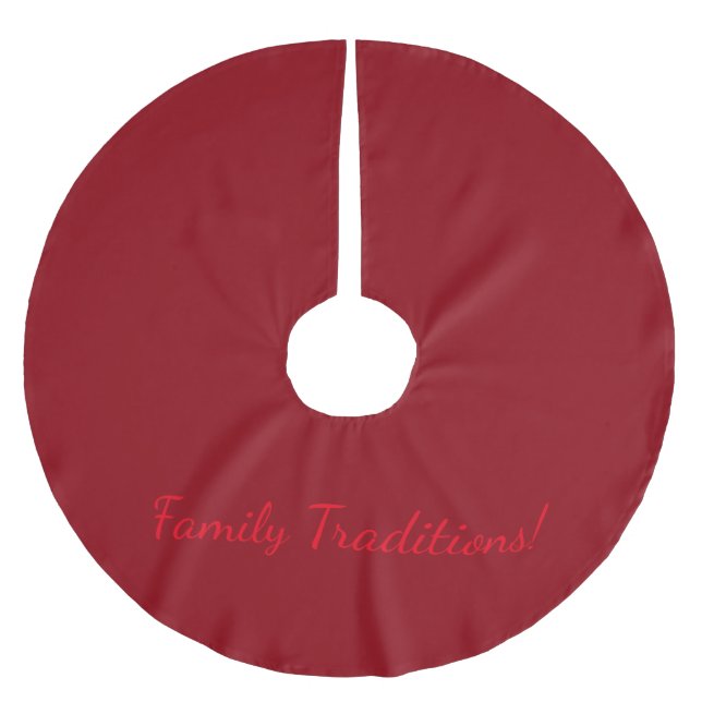Burgundy Tree Skirt Polyester Weihnachtsbaumdecke (Vorderseite)