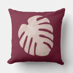 Burgundy Tropical Pillow Kissen Für Draußen