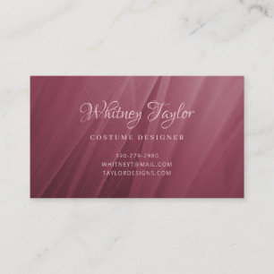 Burgundy Tulle Texture Visitenkarte