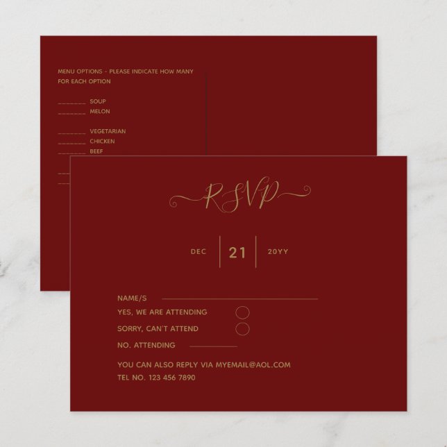 Burgundy UAWG Postkarte (Vorne/Hinten)