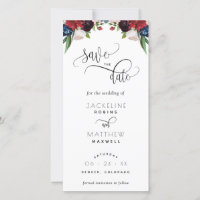 Burgundy und Blue Wedding speichern das Date-Lesez
