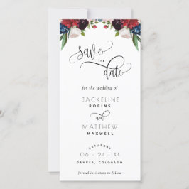 Burgundy und Blue Wedding speichern das Date-Lesez