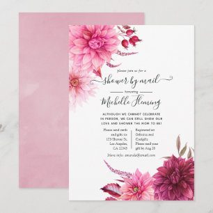 Burgundy und Blush Herbst Baby Shower per Post Einladung