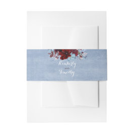 Burgundy und Dusty Blue Wedding Einladungsbanderole