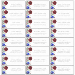 Burgundy und Navy Blue Guest Name Address Labels