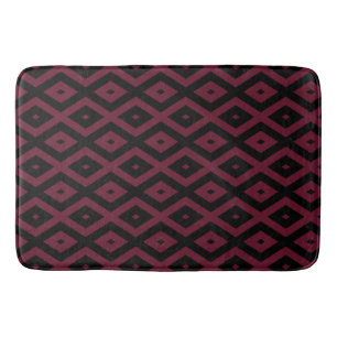 Burgundy- und Schwarz-Diamantmuster Badematte