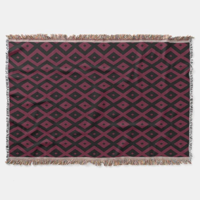 Burgundy- und Schwarz-Diamantmuster Decke (Vorderseite)