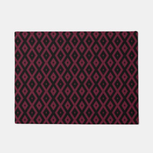 Burgundy- und Schwarz-Diamantmuster Fußmatte