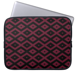 Burgundy- und Schwarz-Diamantmuster Laptopschutzhülle