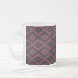 Burgundy- und Schwarz-Diamantmuster Mattglastasse