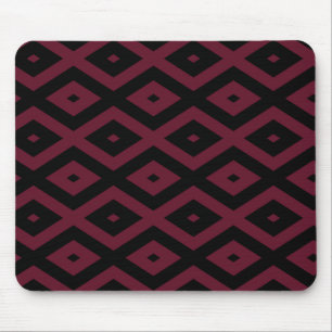 Burgundy- und Schwarz-Diamantmuster Mousepad