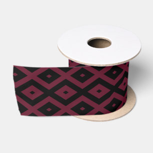 Burgundy- und Schwarz-Diamantmuster Satinband